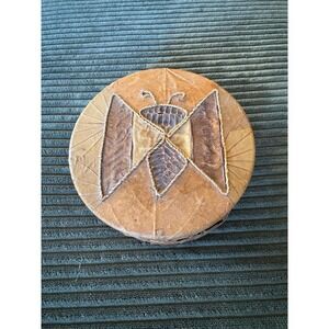 Tribal Southwestern Leaf‎ Birch Bark Butterfly Moth Trinket Box Handmade Decor